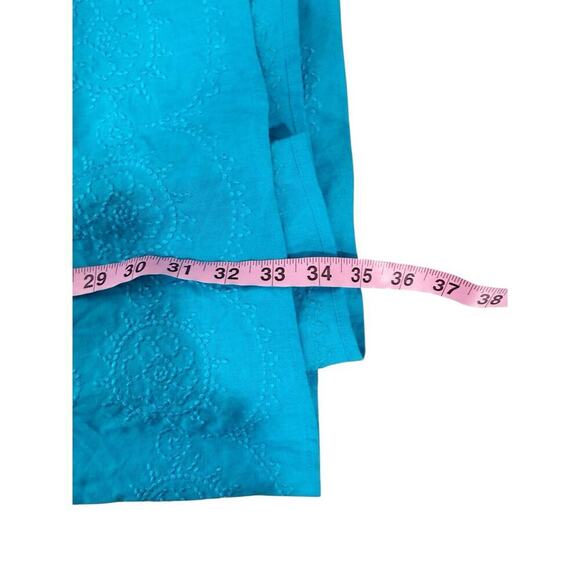 Liz Claiborne Bright Blue Pull On 100% Linen Embroidered Skirt Beach Womens 3XL - Picture 7 of 7